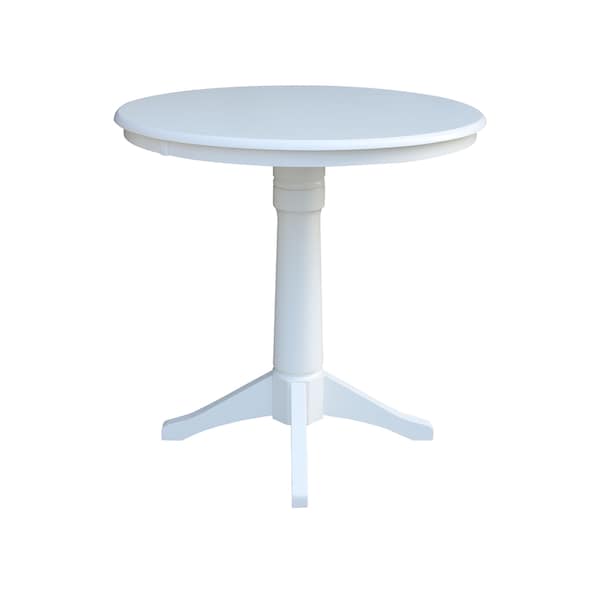 International Concepts Round 36 in Round Top Pedestal Table, 40.9 inH, White, 36 in W, 36 in L, 40.9 in H, Wood, White K08-36RT-27B-6B-2 - main